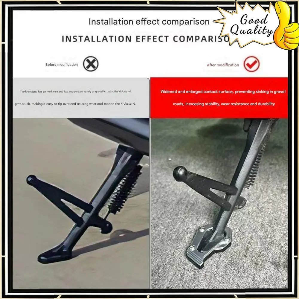 

Good Quality For QJMOTOR SRV600 SRV 600 Flash 600 Motorcycle CNC Kickstand Foot Side Stand Extension Pad Support Plate Enlarge