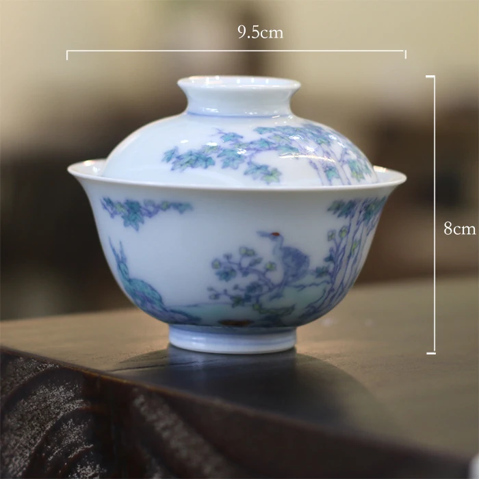 Jingdezhen  Handmade Hand-Painted Blue and White Doucai Tea Bowl/Master Cup