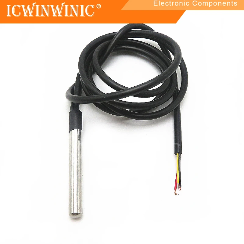 1piece Stainless steel package Waterproof DS18B20 temperature probe Temperature sensor 18B20 (1 meter long)