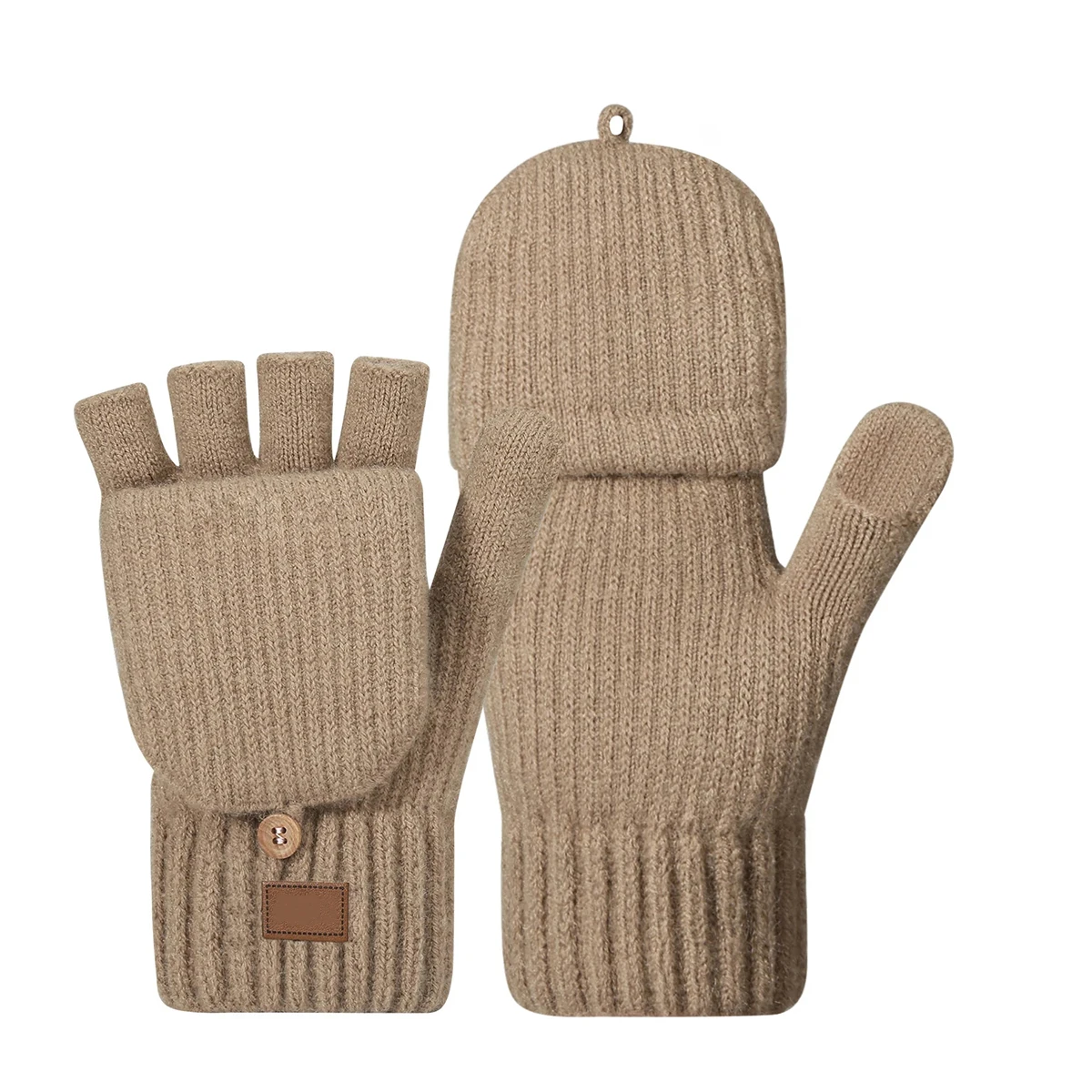 

Утолщенные перчатки с половиной пальца, вязаные перчатки для защиты от холода и тепла осенью и зимой, пряжа для письма с половиной выреза, перчатки с дырявыми пальцами