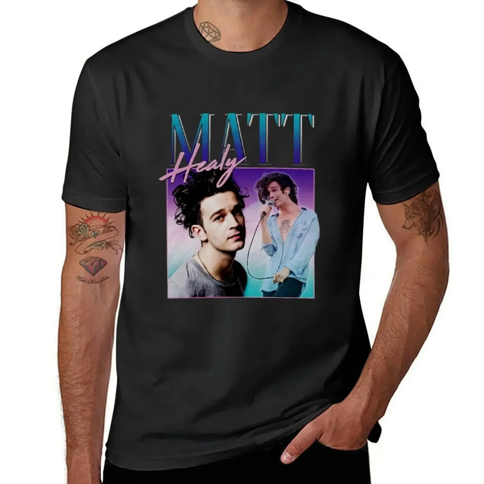 Matt Healy Homage Funny Matty 1975 Retro 90's 80's Party T-Shirt kawaii clothes summer top tops fitted t shirts for men