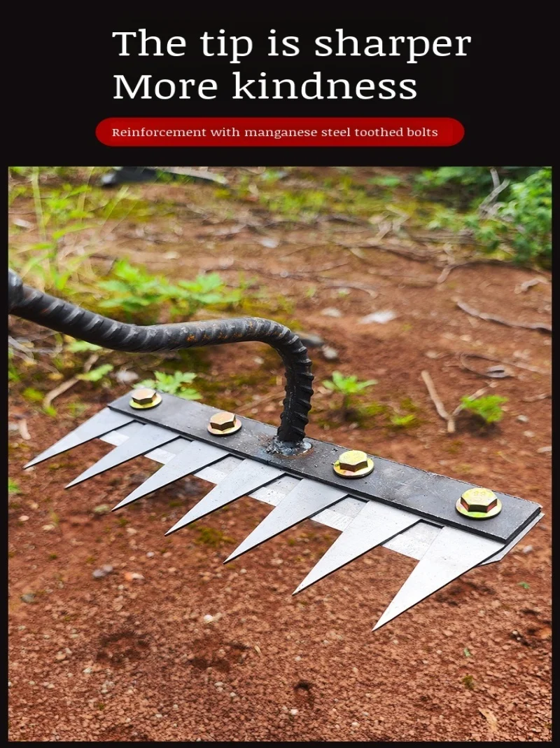

Thickened Manganese Steel Multifunctional Steel Rake Iron Fork Durable MultiPurpose Sharp Gardening