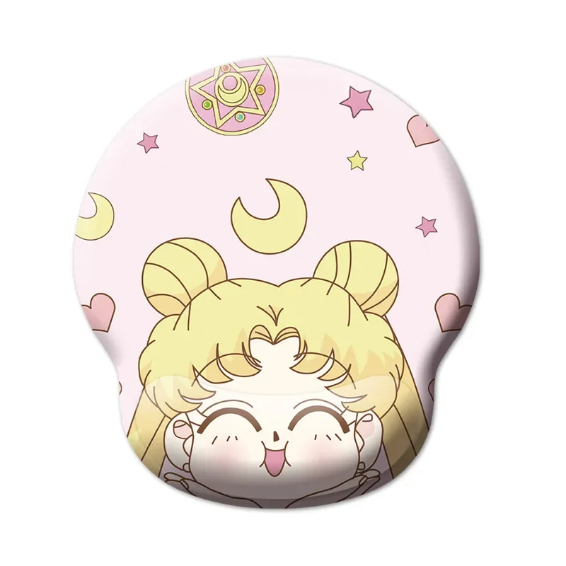 Japanese Anime Sailor Moon Tsukino Usagi Small Fresh Office Computer Silicone Anti Slip Wrist Guard Mouse Pad Toys Gift