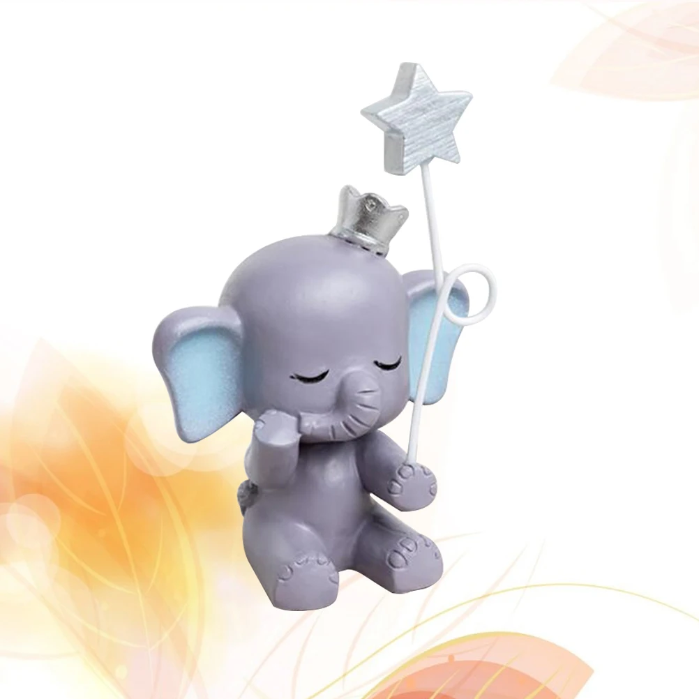 

1Pcs Resin Elephant Cake Decor Birthday Party Office Decor Aesthetic Photo Prop Wedding Gift Animal Ornament Craft