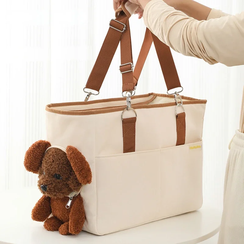 Imagem -02 - Grande Capacidade Outdoor Pet Shoulder Bolsa Multifuncional Bonito Boneca Bolsa de Gato Cachorro Yorkshire Chihuahua Respirável Dog Bags