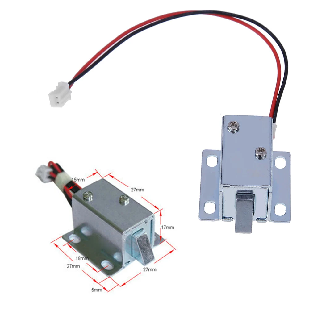 DC 12V Electric Bolt Lock Anti-vibration Universal Solenoid Lock Low Power Consumption Anti-skidding for Schools Factories Banks