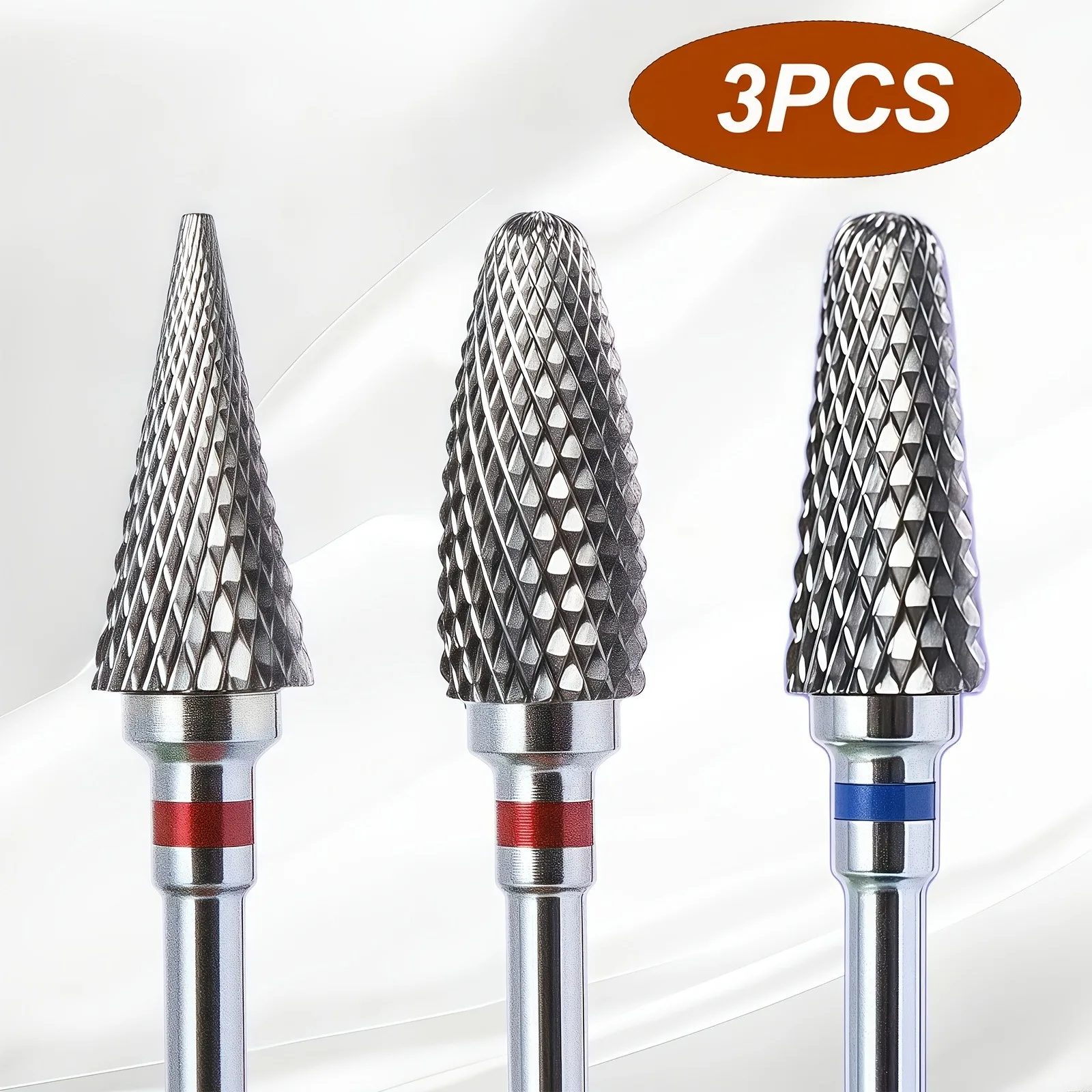

3 Pcs Tungsten Steel Nail Grinding Heads 3/32 Inch Standard Shank Diameter Safe Skin-Friendly Quick Removal of Nail Glue