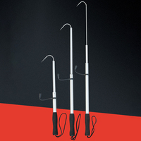 Scalable Fish Grip with Barbs Fishing Gig Harpoon Metal Fishing Gaff Fork Hook for Outdoor Sea Boat Ice Fishing