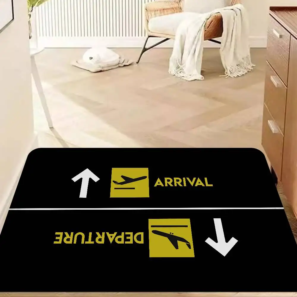 Arrivals And Departures Room Mats Retro Multiple Choice Living Room Kitchen Rug Non-Slip Welcome Rug