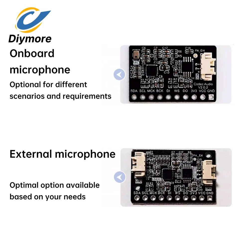 Audio Amplifier Module With External/Onboard Microphone ES8311+NS4150B Audio Module For Development Board ESP32 C3 /ESP32 S3