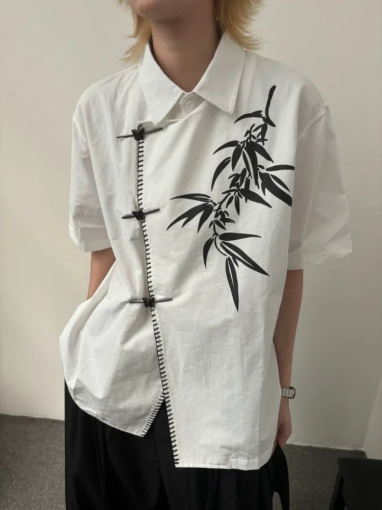 Neo Chinese Style Blouse For Men And Women Printing Shirts 2024 Blusas Mujer De Moda Harajuku Loose Summer Grunge Blouses Tops