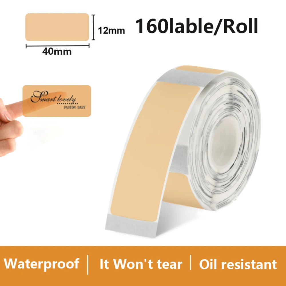 Etiqueta adesiva transparente 12*40mm 160 peças/rolo p15 fita fabricante de etiquetas compatível d30 q30s marklife p12 p11 papel de impressora térmica