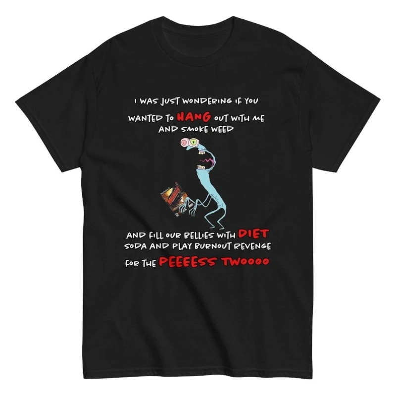 Mr. Landlord Smiling Friends I Was Just Wondering Unisex Classic Tee Commuter Regular Short Sleeve Casual Printed T-shirt Tops
