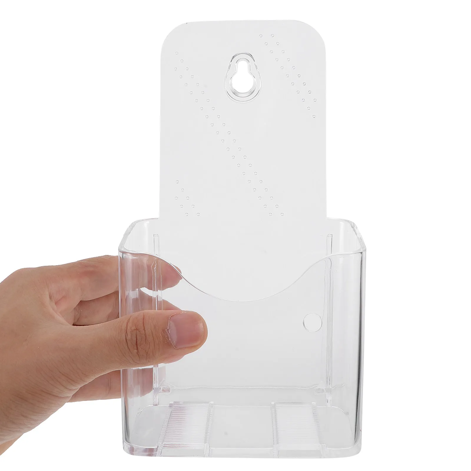 2Pcs Acrylic Document Holder Wall Mounted Bookstand Transparent Card Organizer Brochure Display File Rack for Office