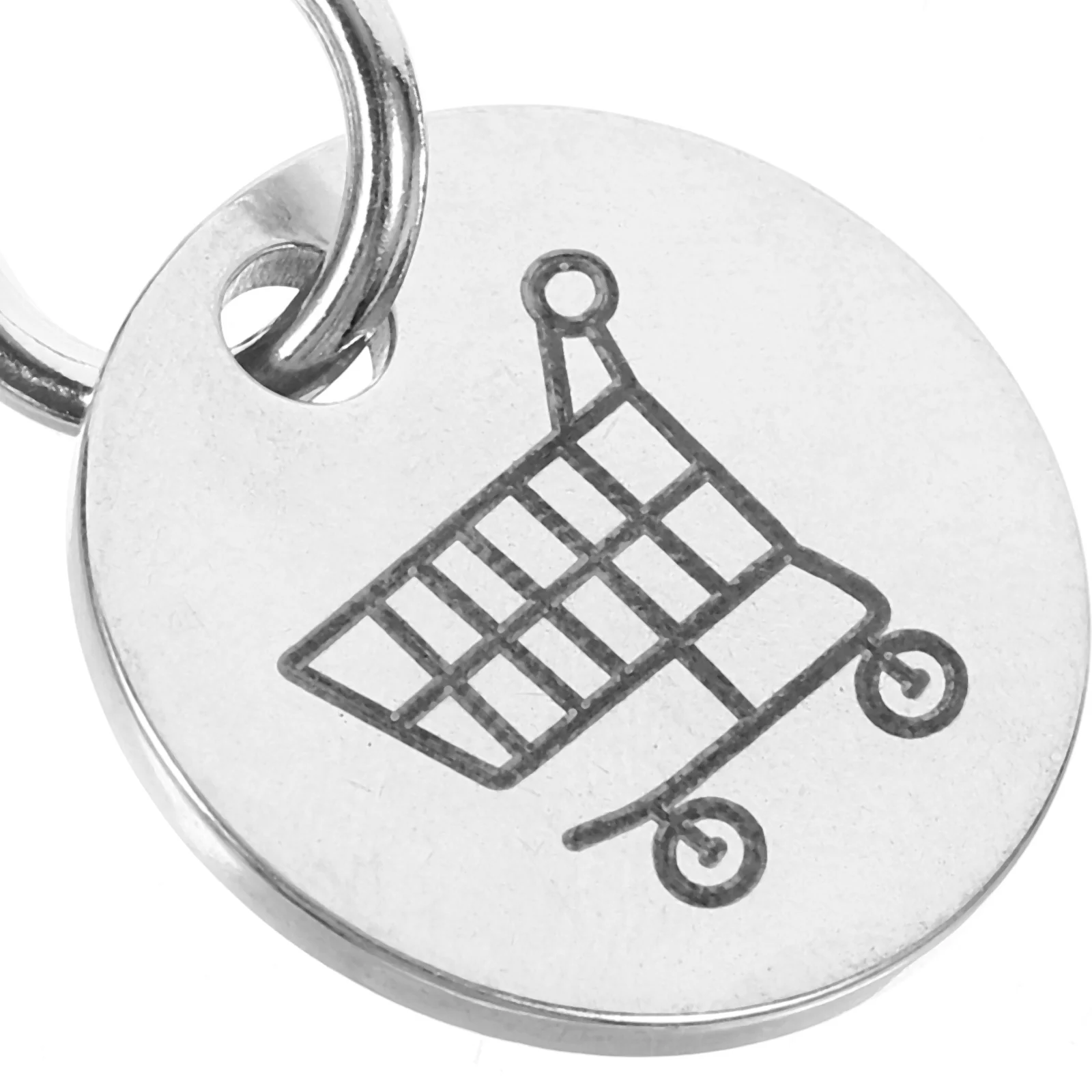 Folding Shopping Cart Tokens Keyrings Quarter Holder Keychain Foldable Trolley Wheels