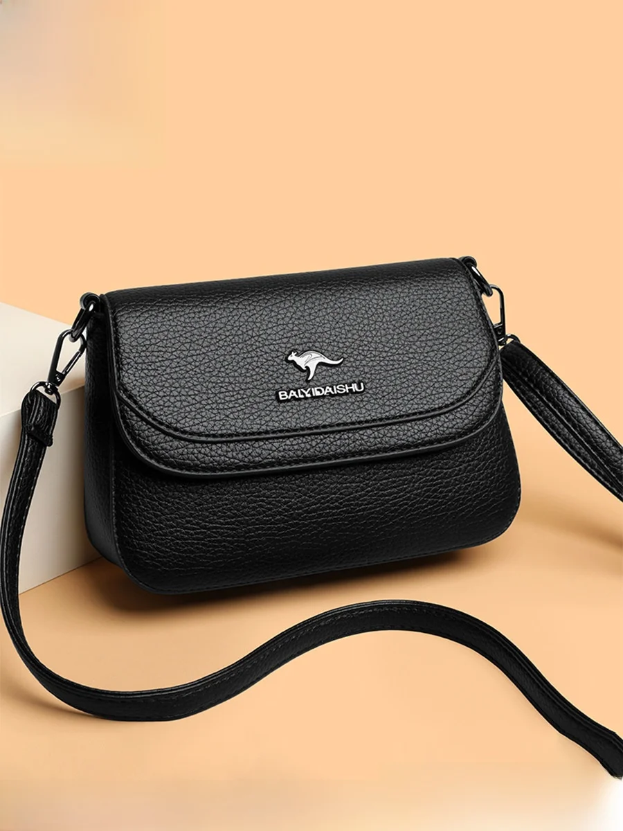 

Faionable Soft Leather Small Square Bag Women's Crossbody oulder Bag Mobile Phone Bag for Middle-Aged Women All-Match