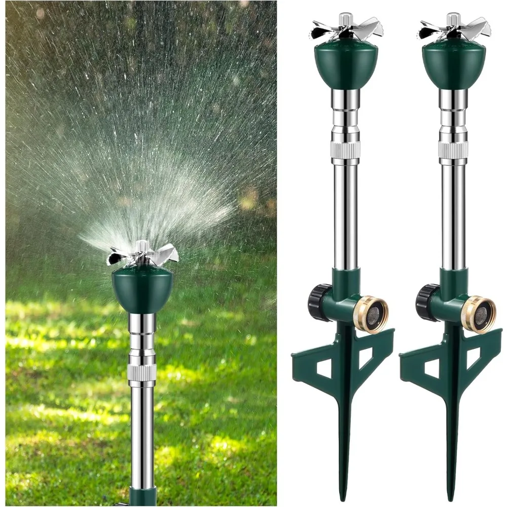 

Спринклер для сада и газона на двороте, высокая металлическая спринклерная система для воды на земле, латунная ударная система с сверхмощным шиповым основанием для