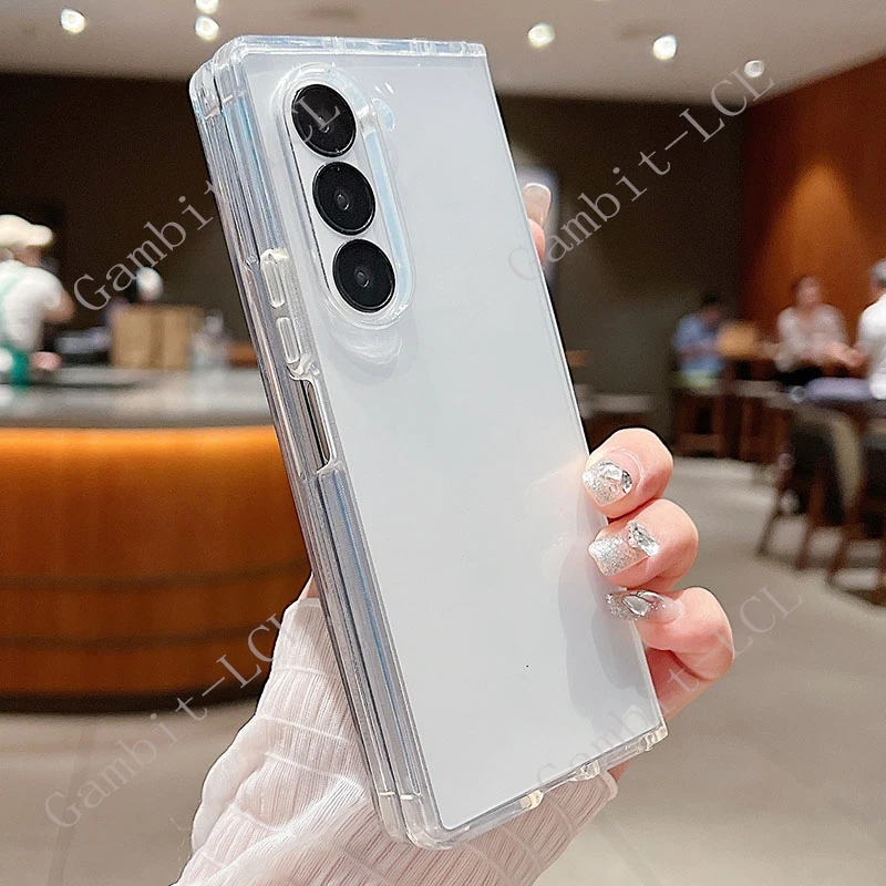 Anti-FallingสําหรับSamsung Galaxy ZพับพิเศษSEซิลิโคนนุ่มTPUกันกระแทกบนFold6 Fold5 Fold4 Fold3 W25 Shell