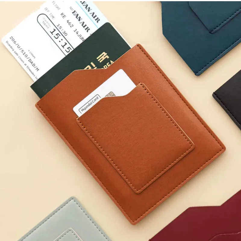 PU passport holder, travel document card holder, air ticket, train ticket storage holder, portable document holder, card holder