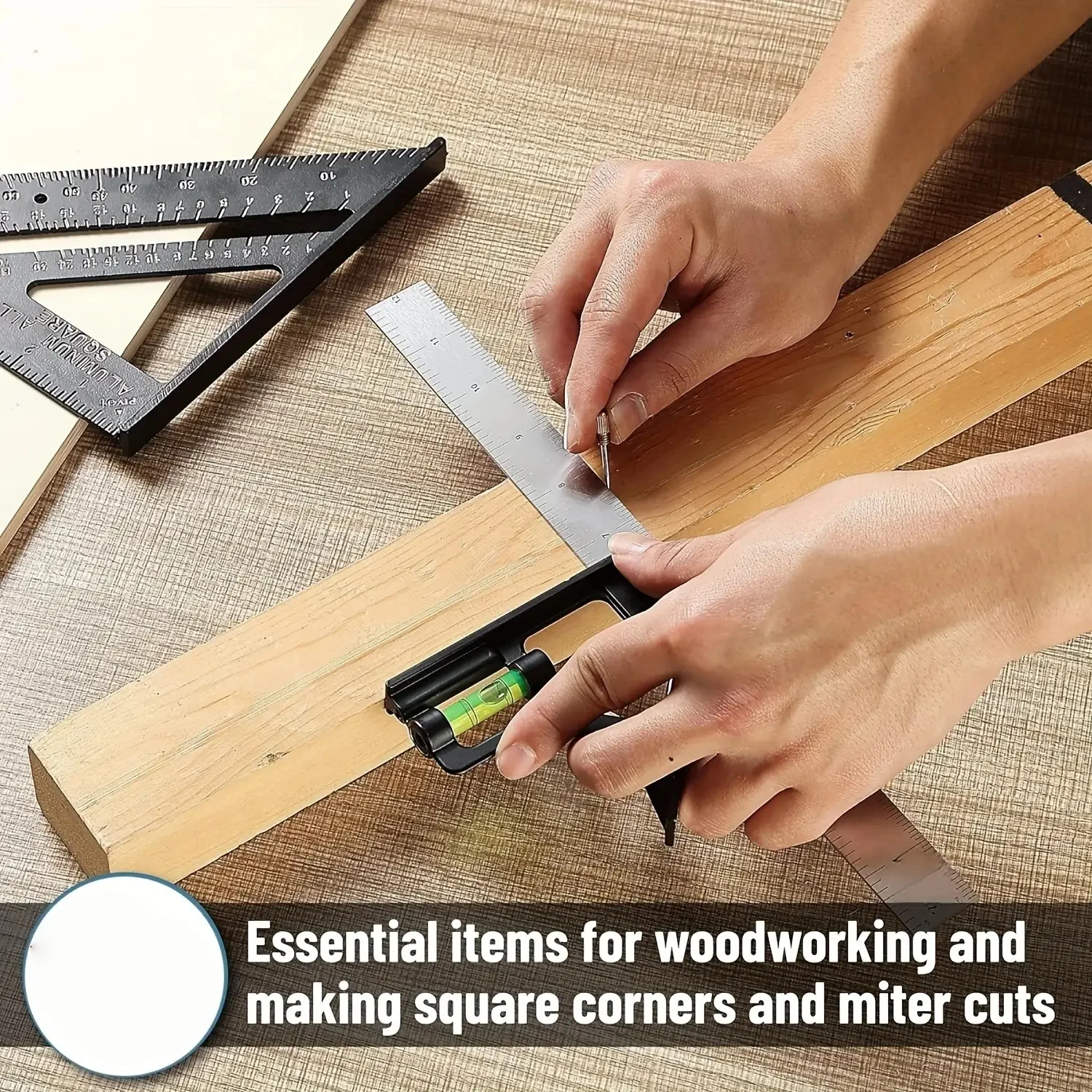 Horizontal Movable Ruler Protractor Multifunctional 90/45 Degrees Angle Marking Angle Ruler Level Aligner Woodworking Tools