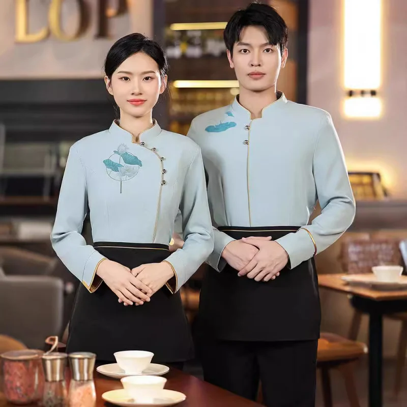 hoyun-waiter-work-uniform-for-autumn-and-winter-new-chinese-style-restaurant-catering-hotel-restaurant-hot-pot-restaurant