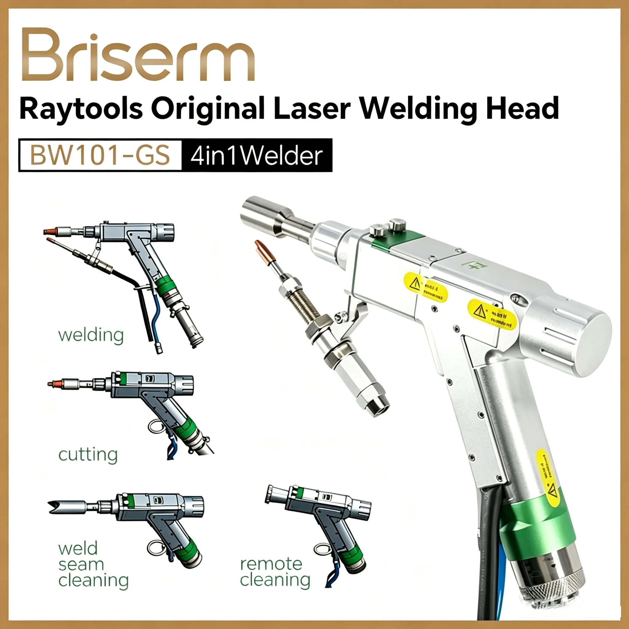 Raytools Original BW101 GS 3kW Handheld Laser Welding Gun 4-in-1 Support Welding Rust Removal Seam Cleaning Laser Welding Head