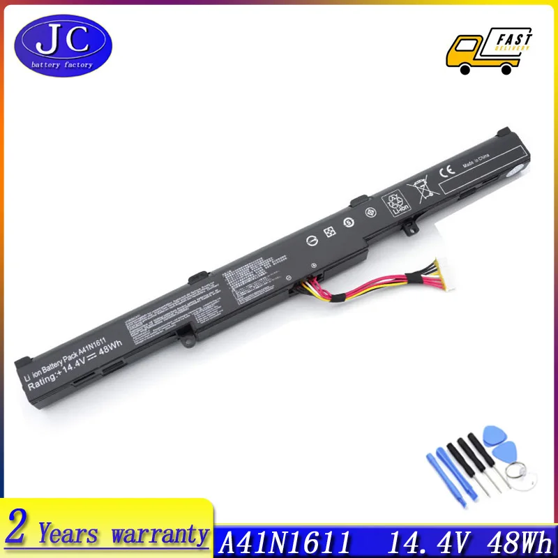 JCLJF nueva batería de ordenador portátil A41N1611 para ASUS ROG Strix GL553V GL553VD GL553VE GL553VW GL753VD GL753VE FX53V FZ53V ZX53V Series