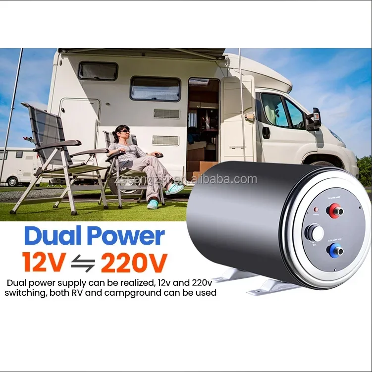 

High Quality Low Price DC24V12V /AC220V Dual power Storage 10L/15L Calentador De Agua Electrico Camping tank RV Water Heaters