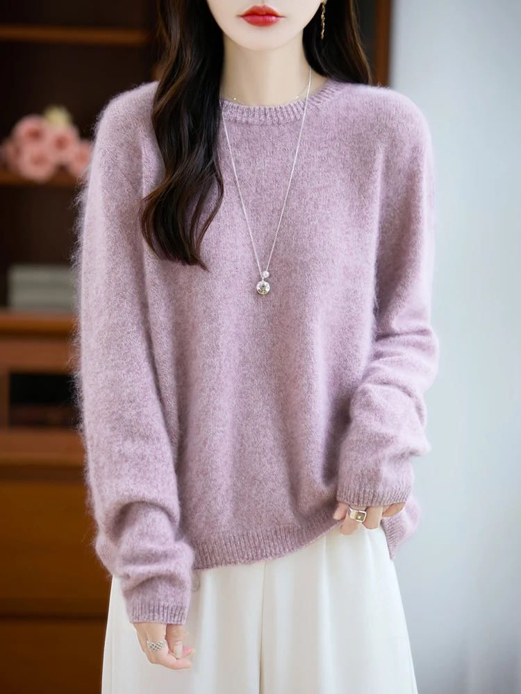 High Quality 100% Merino Wool Women Sweater Autumn Winter Female Elegant Knitwear Pullover Luxury Long Sleeve O-Neck Clothes Top