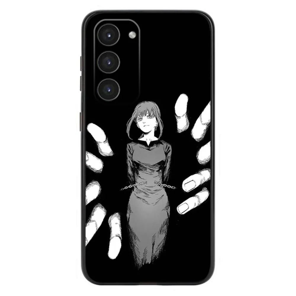 M-Makima Phone Case For Samsung Galaxy A20,A21s,A22,A31,A32,A52,A53,A72,73,A80,A91 Soft Liquid Silicone Black Cover