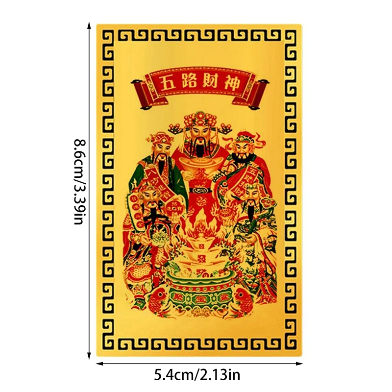 Chiński Feng Shui miedziany bóg bogactwa Budda Amulety karty dla biznesu Pięciokierunkowy skarb Fortuny Szczęśliwa dekoracja domu