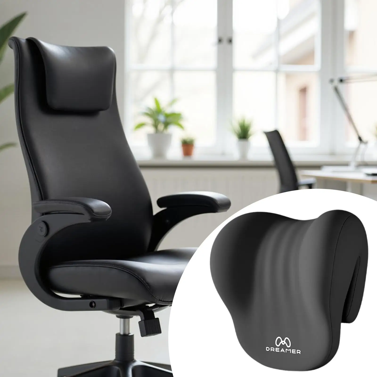 Neck Support Pillow Memory Foam Soft Ergonomic Office Napping Headrest Cushion for Desk Chair Sleeping