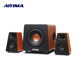 AIYIMA 2.1 Channel Bluetooth Speaker + 800X Subwoofer Hifi Home Sound Theater Wood Speakers Combination DIY Bookshelf Speakers