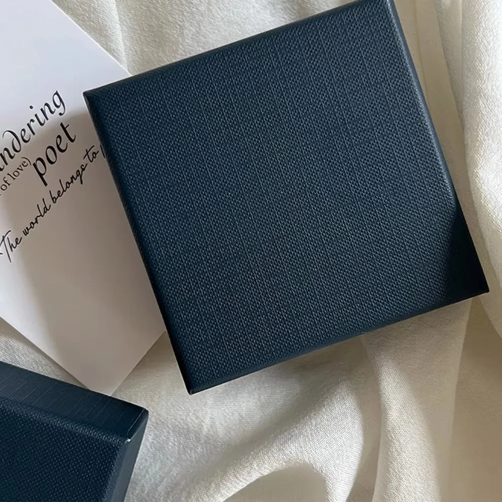 8x8x4cm Custom Logo Jewelry Paper Box Luxury Boxes For Ring Earrings Pearl Necklace Stud Bracelet Pendant Storage Wedding Favors