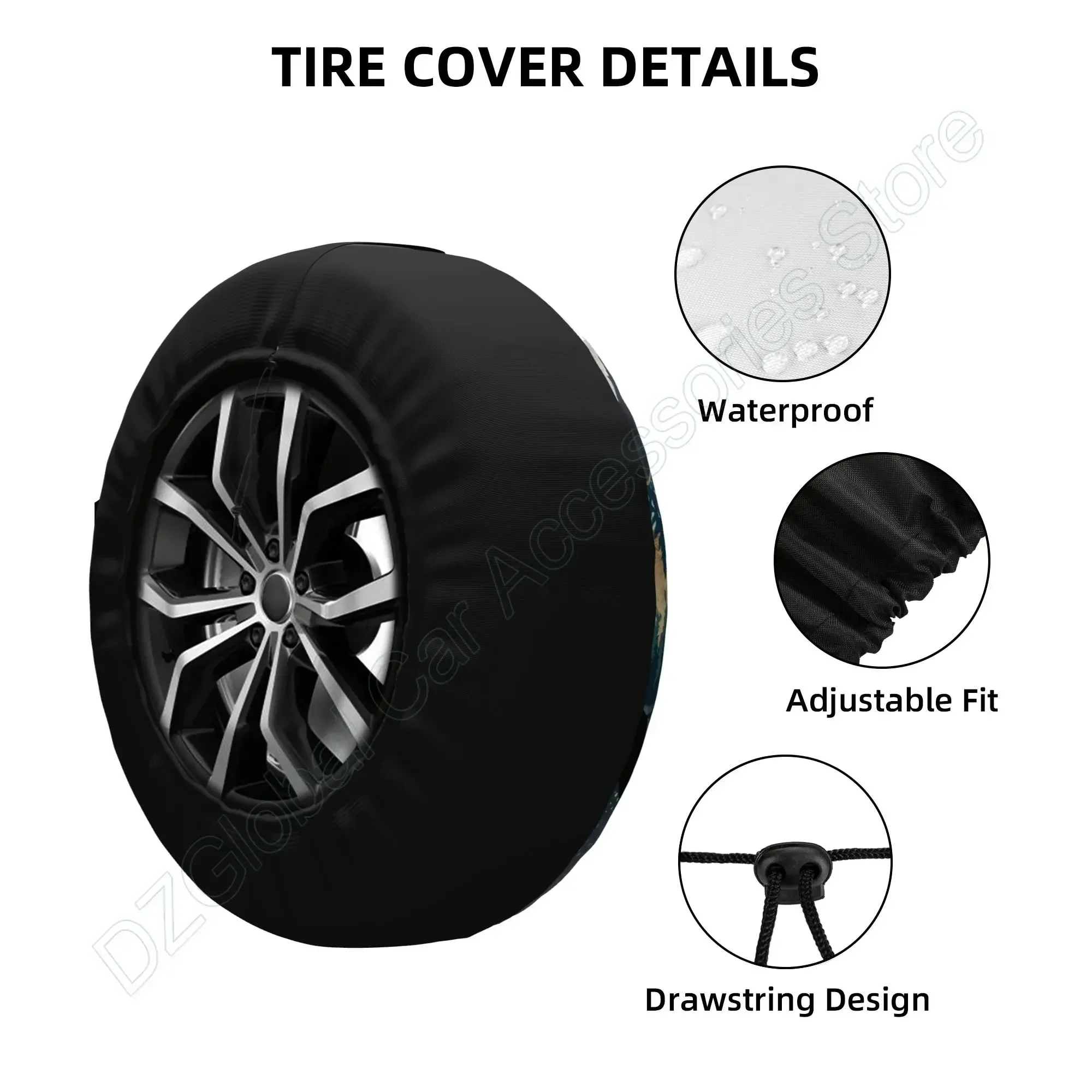 Mountains Nature Scenery Spare Tire Cover Wheel Protectors Wheel Covers for Trailer Rv SUV Truck Camper Travel14 15 16 17 Inch