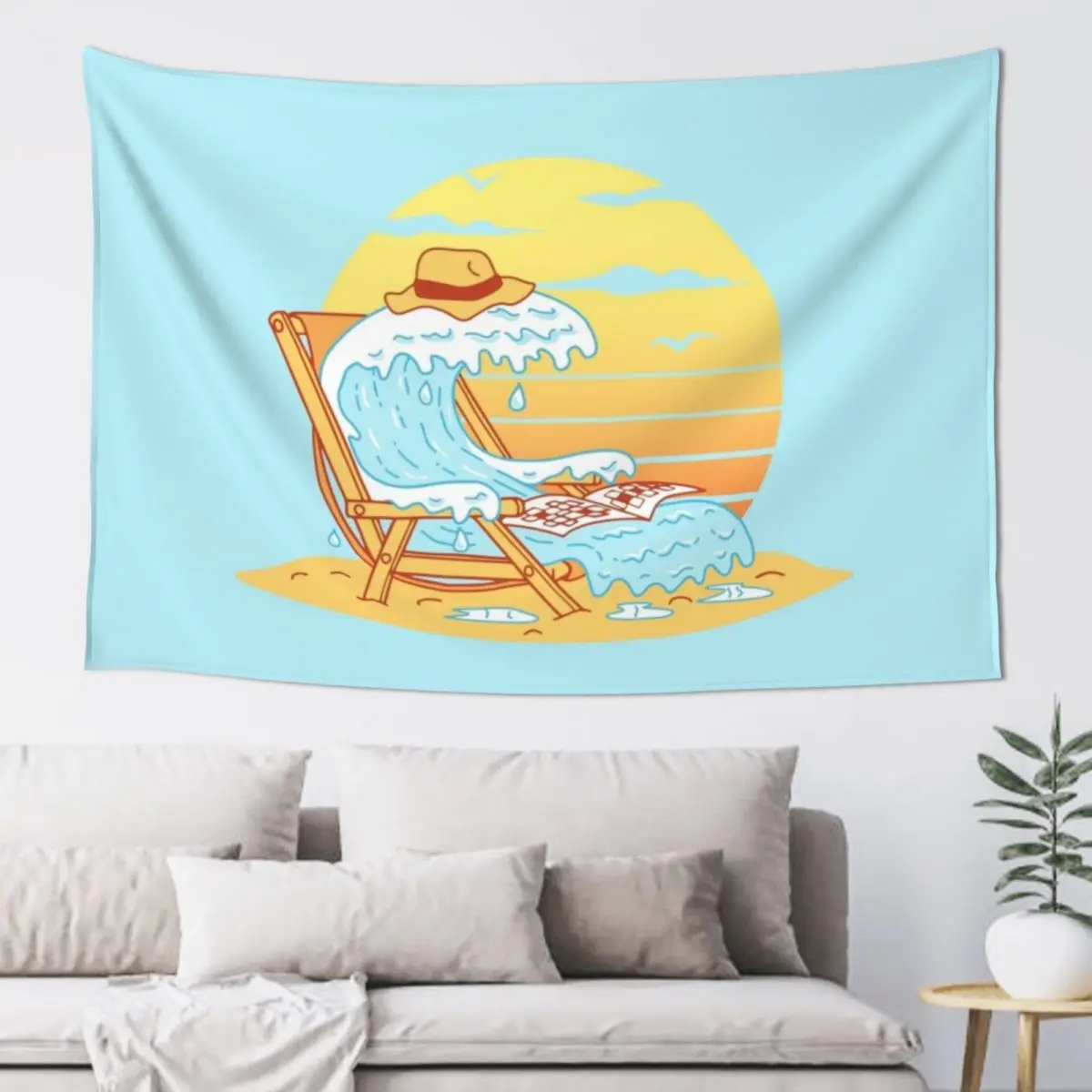 WAVE ON THE BEACH Tapestry Cute Room Decor Home Decor Accessories Tapestry