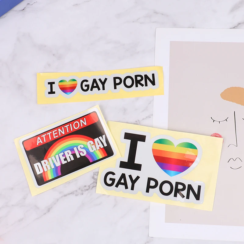 1 pezzo I LOVE GAY PORN adesivi per auto adesivi per auto personalità riflettenti adesivi divertenti gay