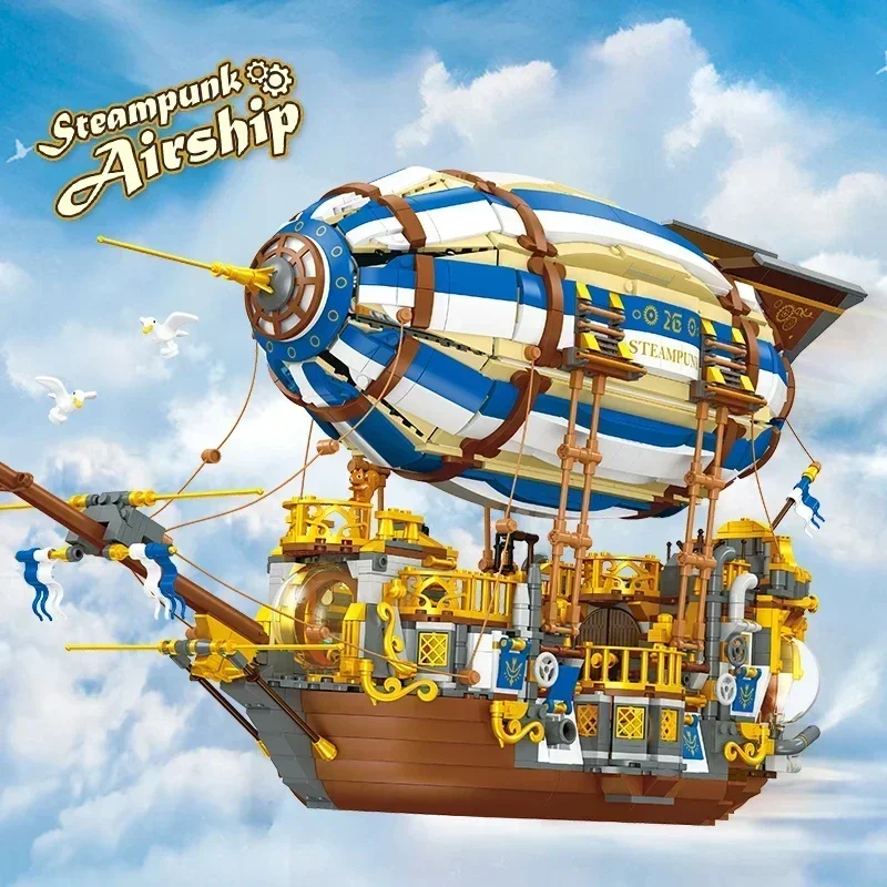

Knights Airboat 3D Airship Model Building Blocks Bricks DIY Creative Model Assembly Sets Desk Decoration Toys Gifts For Kids