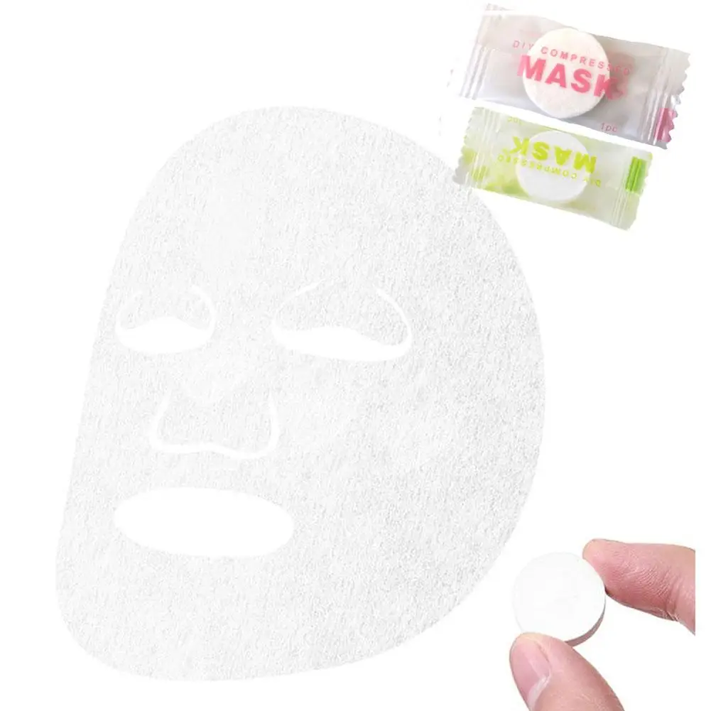 يمكن التخلص منها مضغوط قناع الوجه ورقة ، المحمولة الجلد ملفوفة أدوات ، غير المنسوجة العناية بالسفر ، القطن الوجه ، م X2Z7 ، 30 قطعة ، 50 قطعة