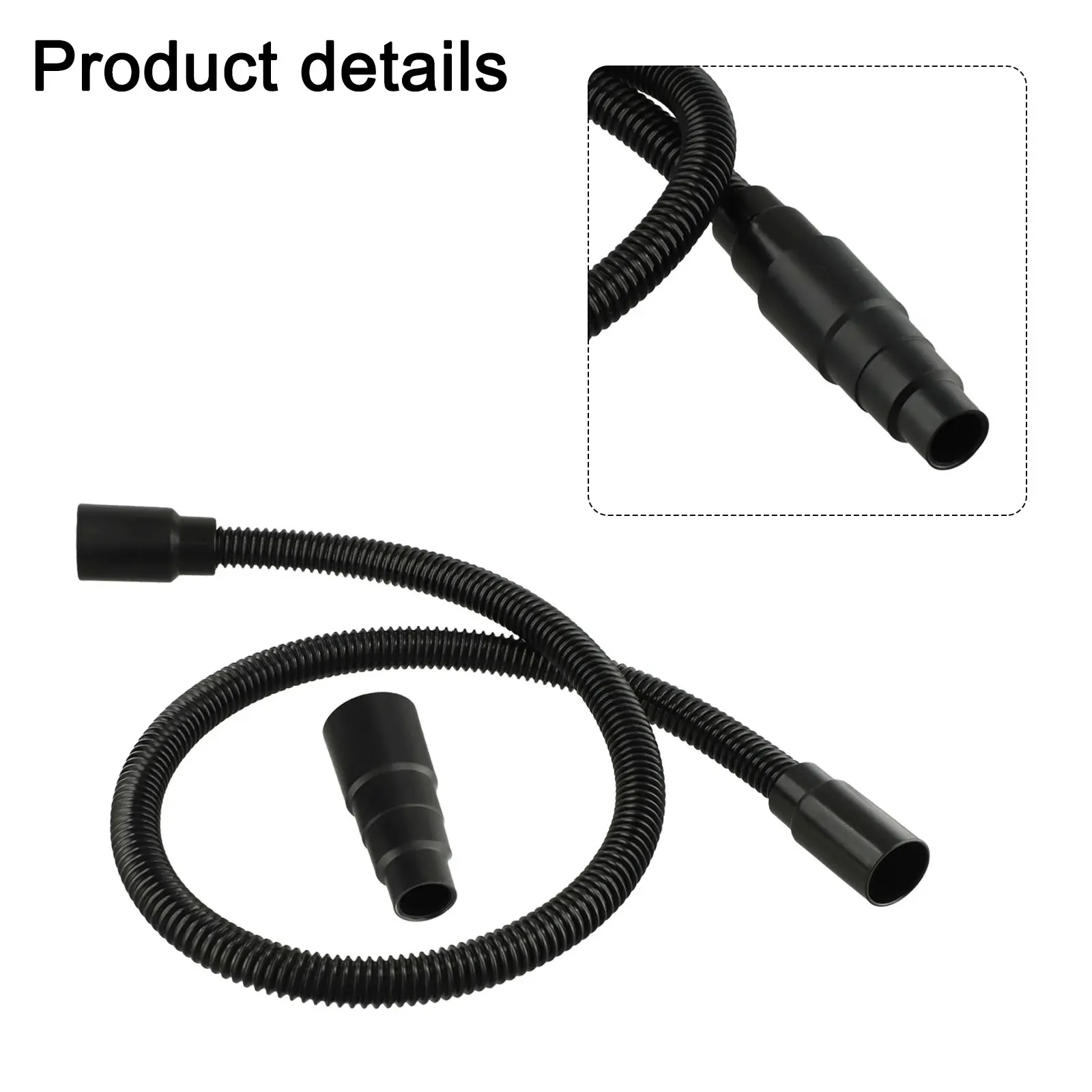 Dust Cleaning Flexible Hose Dust Control Vacuum Attachment 1m Black Flexible Connection Efficient Dust Capture