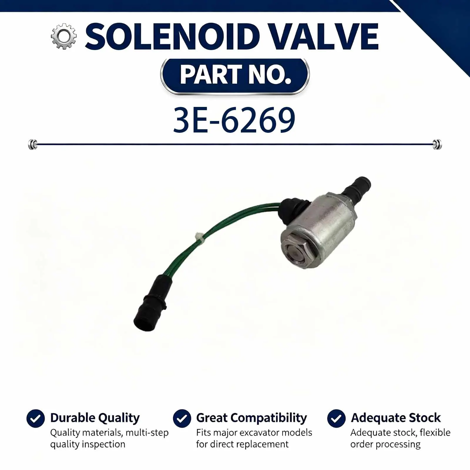 New Solenoid Valve 3E6269 3E-6269 Compatible for CAT 910E 910F 918F 928G