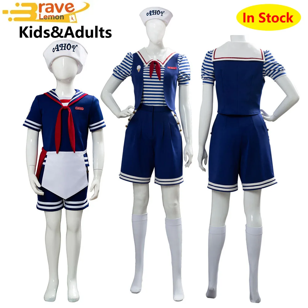 

Robin Buckley Cosplay Women Fantasy Ice Cream Apron Uniform Costume ST Rob Roleplay Clothing for Female Halloween Carnival Suit