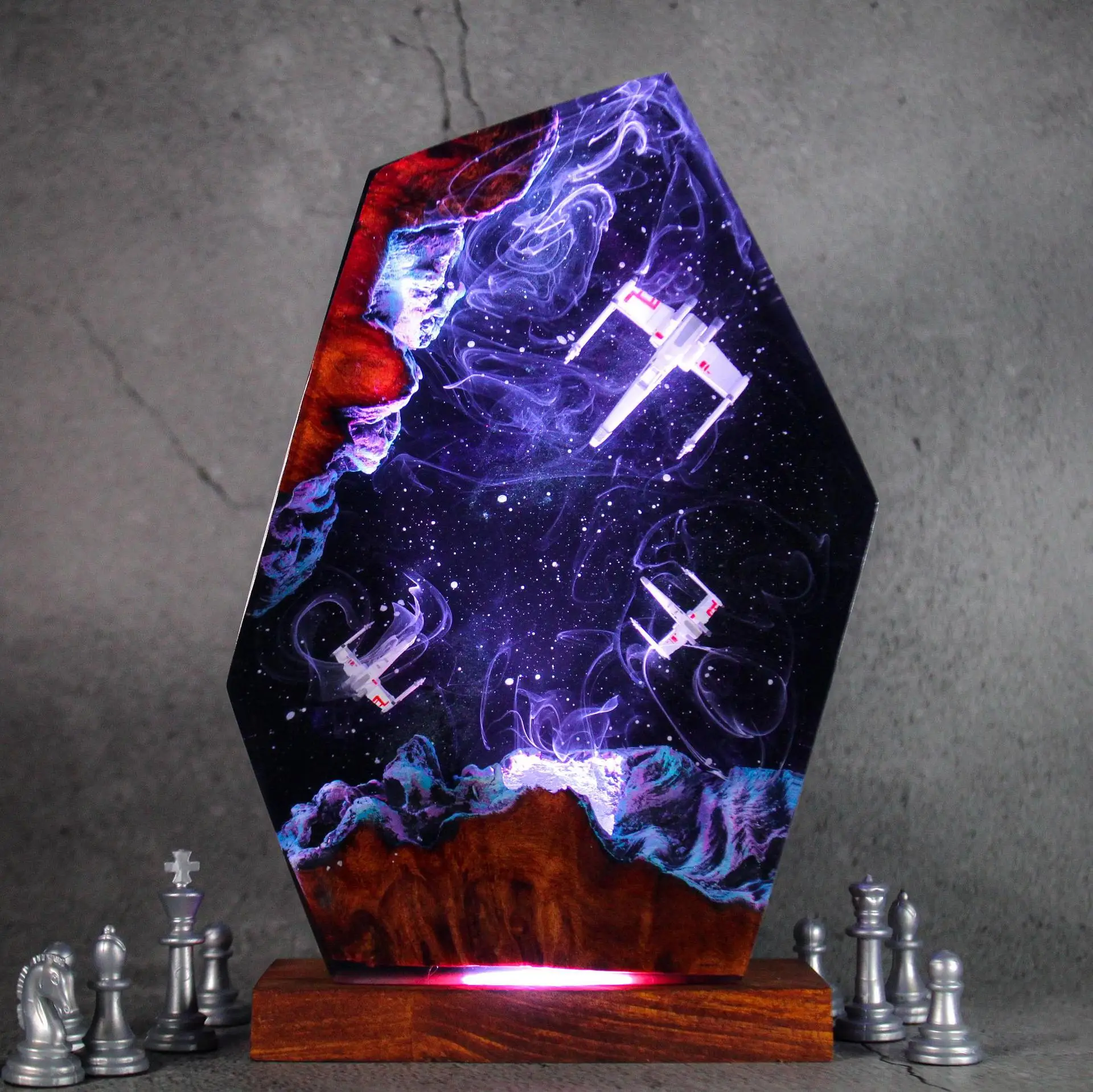 Customized Items Resin Table Light Interstellar War Sci-fi LED Night Light Creative Artistic Room Decoration Lamp USB Charge