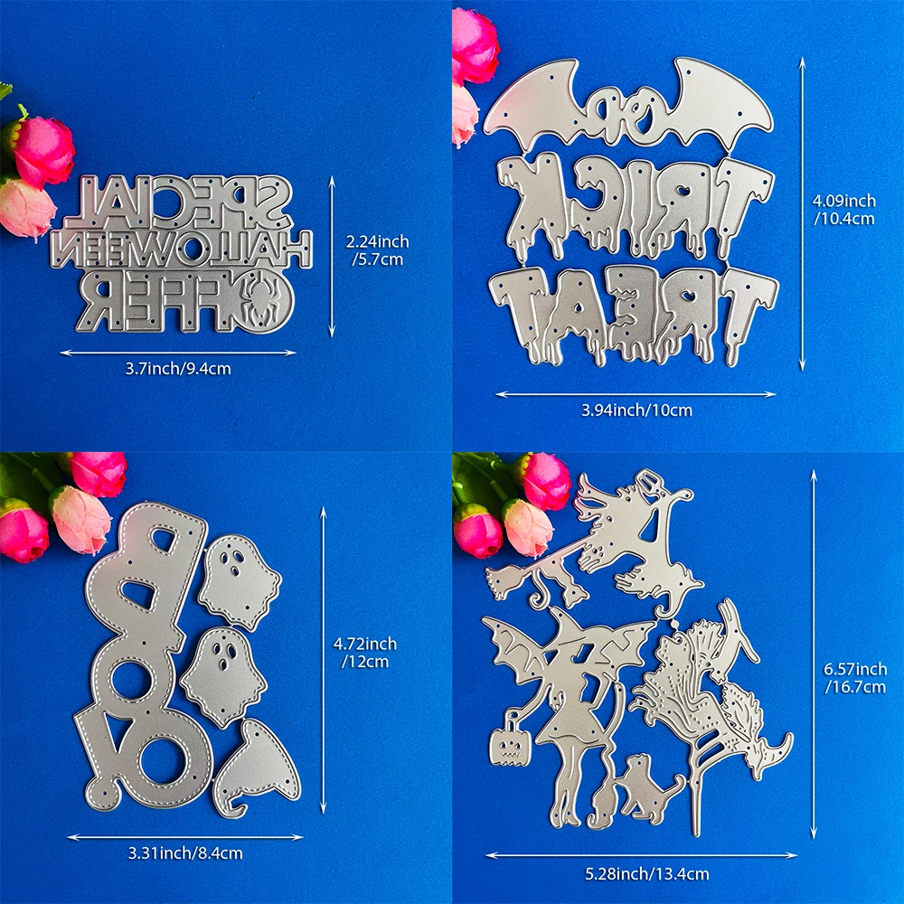 Halloween-Metall-Stanzformen aus Kohlenstoffstahl, gruselige Schneideschablone für Scrapbooking, Kartenherstellung, DIY, Papierhandwerk, Albumdekoration