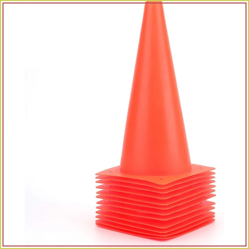 

12 Inch Traffic Training Cones, Plastic Safety Parking Cones, Agility Field Marker Cones for Soccer Basketball Football Drills Training, Outdoor Sport Activity & Festive Events - 6 Colors