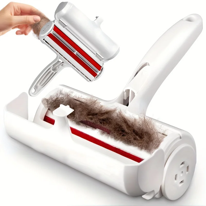 Rodillo eliminador de pelo de mascotas con una sola mano, autolimpieza para perros y gatos, eliminador de pelusas para mascotas, limpieza de pelo de mascotas