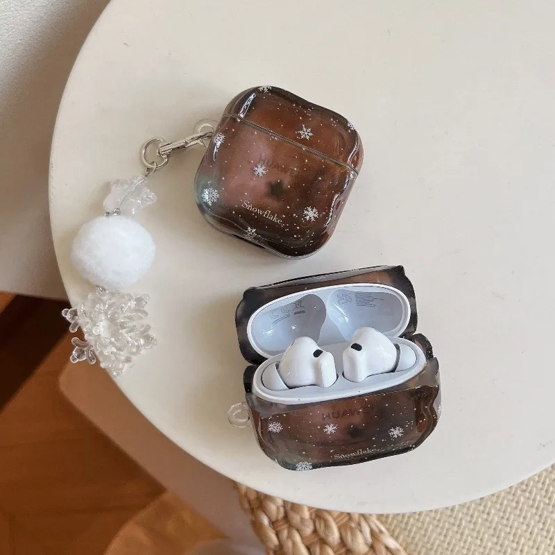 

Brown Snowflake Earphone Protective Case for FreeClip2 Customized TPU FreeClip Ear Clip Soft Shell FreeBuds SE2 Earphone Case