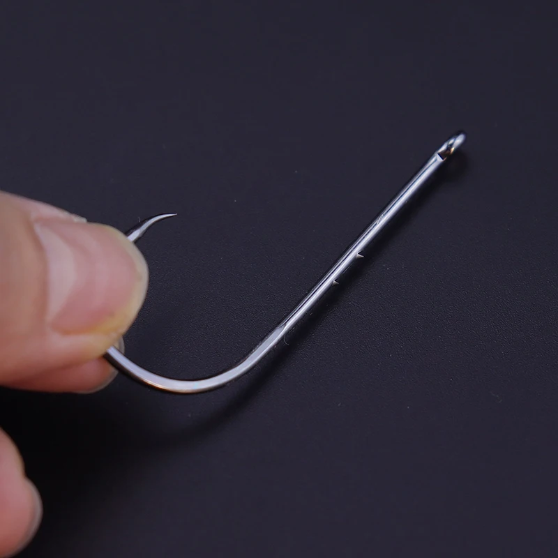 50pcs/lot Fishhooks High Carbon Steel  Long Shank Double Bait Holder Barbed Fishing Hooks for Beach And Live Bait Fishing