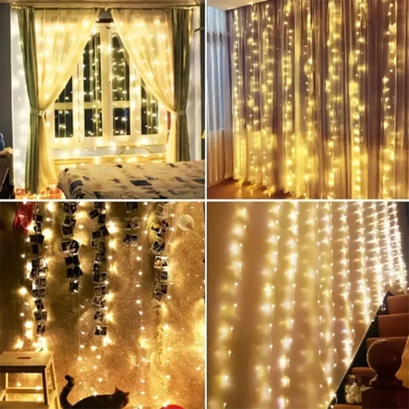 ستارة نافذة ضوء ليد ، زينة الكريسماس ، ضوء إكليل ، ريموت ، يو إس بي ، 5 فولت ، 3 × 3 متر ، مصابيح ليد ، جديدة ، #6