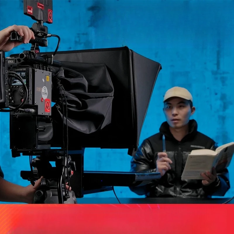 Large screen teleprompter, live broadcast, oral broadcast, tablet SLR camera, video shooting.